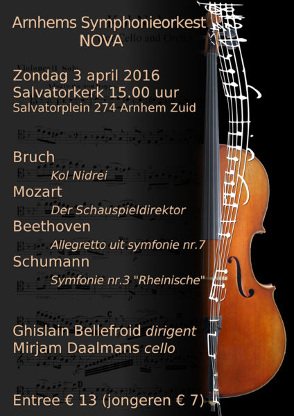 Kol Nidrei met Arnhems Symphonieorkest NOVA en celliste Mirjam Daalmans (cello solo) Arnhem