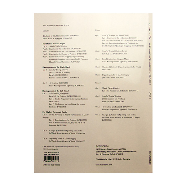 Sevcik Opus 3 40 variations for Cello (arr. Feuillard)
