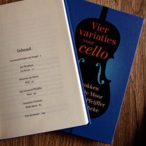 Boek Vier variaties voor Cello inhoudsopgave