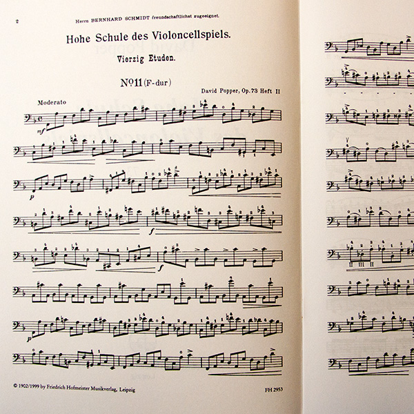 David Popper op.73 Hohe Schule des Violoncellspiels Heft 2