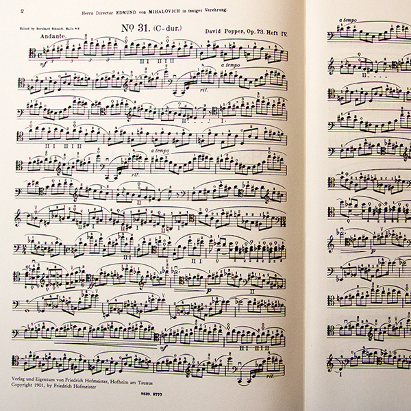 David Popper op.73 Hohe Schule des Violoncellspiels Heft 4