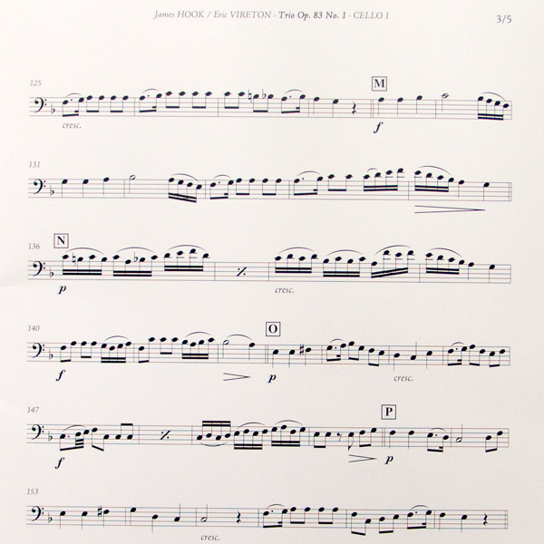 James Hook Trio Op.83 No.1 cello trio