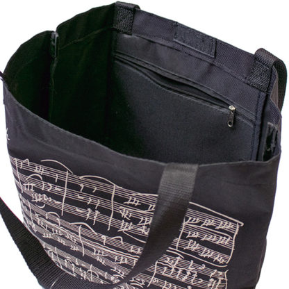 Shopper tas Bladmuziek Beethoven Zwart gevoerd met portemonnee vak
