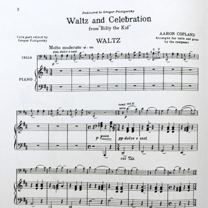 Aaron Copland Walz and Celebration from Billy the Kid (cello en piano)