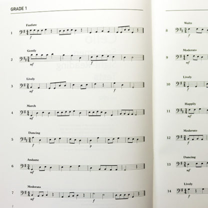 Cello Specimen Sight Reading Tests grades 1 - 5