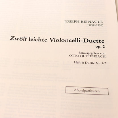 Joseph Reinagle 12 leichte violoncelli-Duette Heft 1
