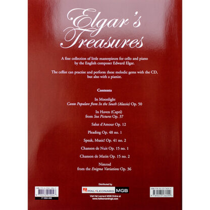 Elgar's Treasures for Cello and Piano