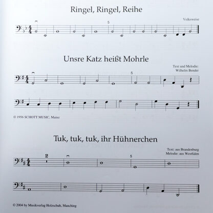 Kinderlieder für Violoncello (1. Lage) und Klavier 2 cellos en piano kinderliedjes