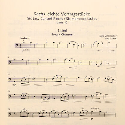 6 Easy Concert Pieces violoncello piano Hugo Schlemüller - Cellowinkel