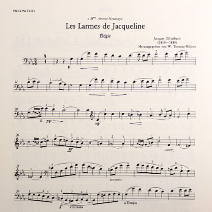 Les Larmes de Jacqueline - Harmonie de soir für Violoncello und Klavier - Jacques Offenbach
