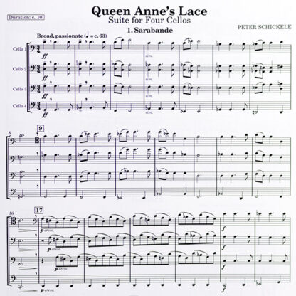 Queen Anne's Lace - Suite for four cellos Schickele - Cellowinkel