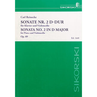 Sonate no.2 in D major op.89 Carl Reinecke piano violoncello - cellowinkel