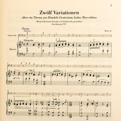 Variationen für Klavier und Violoncello (Urtext) Beethoven - Cello