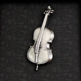 Cello broche pin zilverkleurig