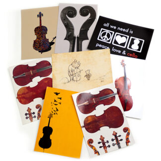 Set ansichtkaarten 8 kaarten met het thema cello