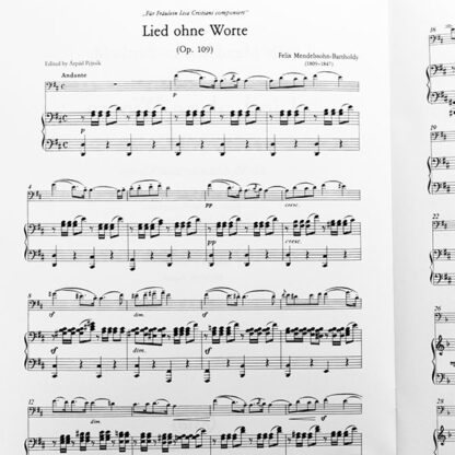 Lied ohne Worte Opus 109 Felix Mendelssohn Bartholdy cello en piano