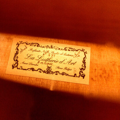 Etiket La Lutherie D'Art Stradivarius Antique cello te koop in de cellowinkel