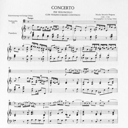 Konzert Für Violoncello mit Begleitun von 2 Violinen und Bc. N.A. Porpora - a-Moll