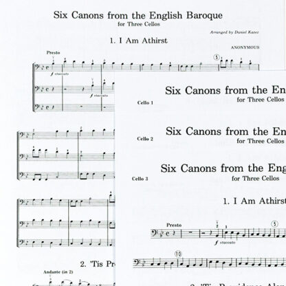 Six Canons From The English Baroque arranged for three cellos by Daniel Kazez