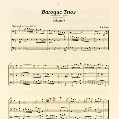 Baroque Trios 4 bewerkt voor 3 cello's door Willem Poot